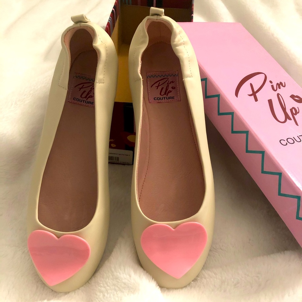 Cute flats.  Cream color leatherette.